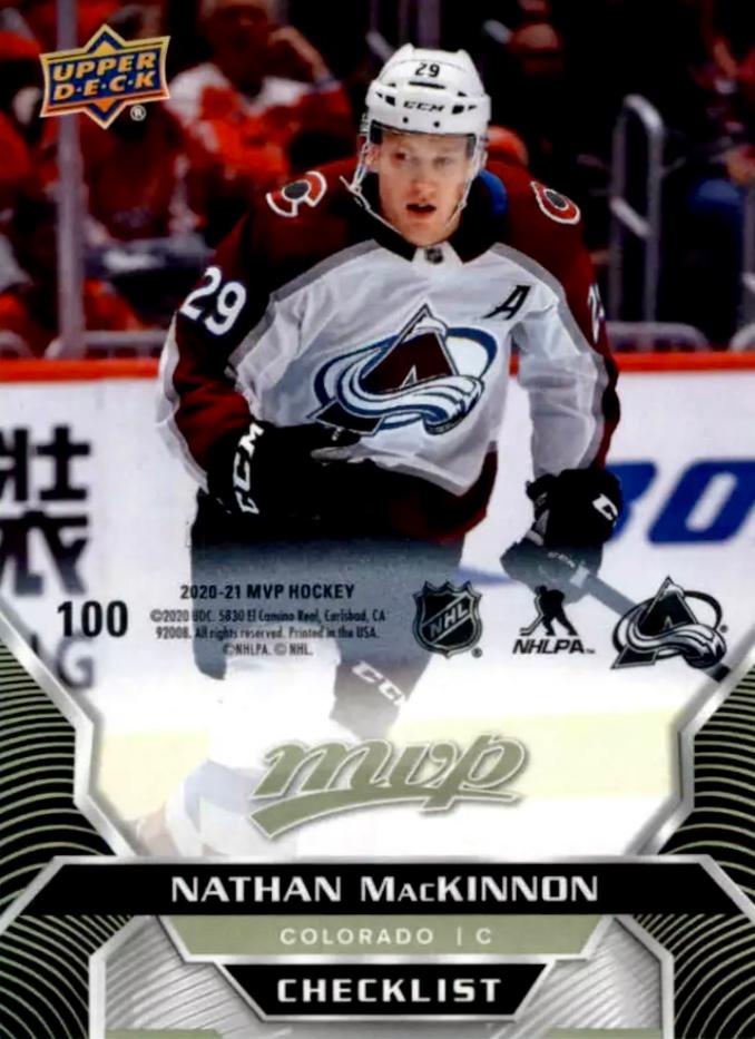 Nathan MacKinnon #100 Colorado Avalanche | 2020-21 Upper Deck MVP Puzzle Backs