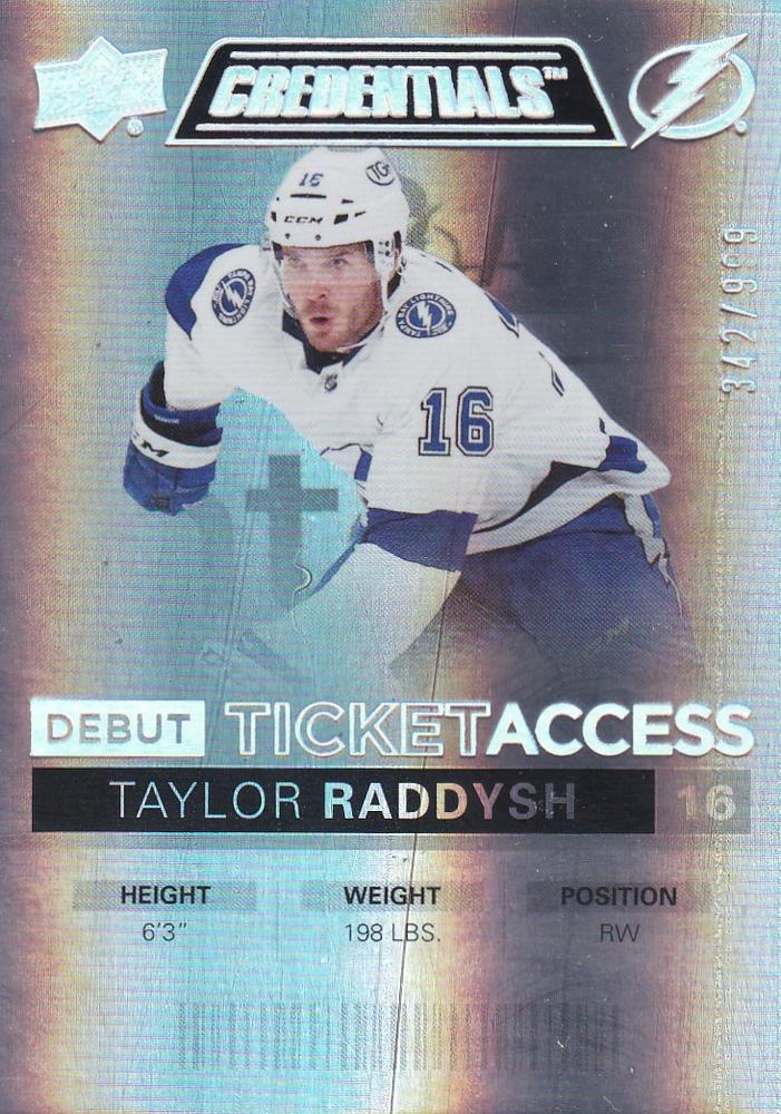 Taylor Raddysh #100 Tampa Bay Lightning | 2021-22 Upper Deck Credentials