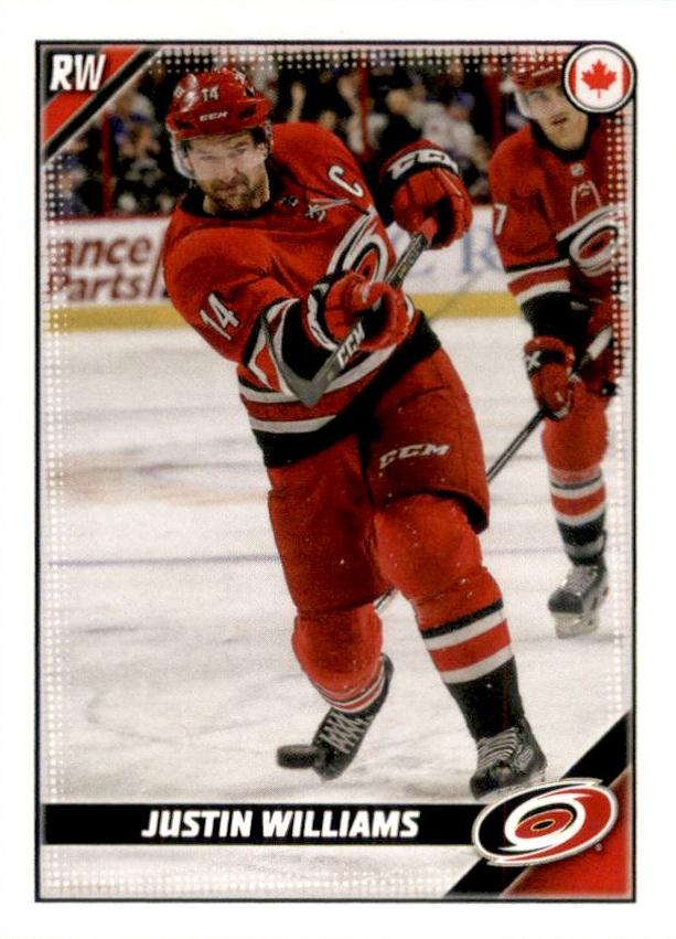 Justin Williams #102 Carolina Hurricanes | 2019-20 Topps NHL Sticker Collection