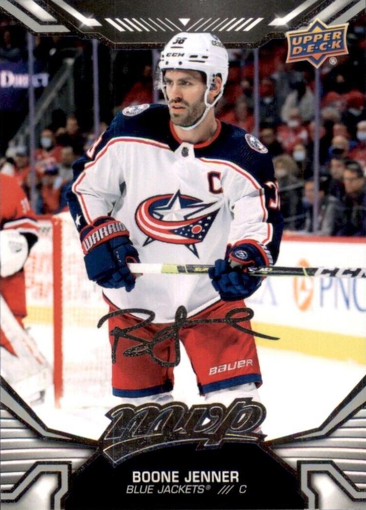 Boone Jenner #103 Columbus Blue Jackets | 2022-23 Upper Deck MVP Silver Script