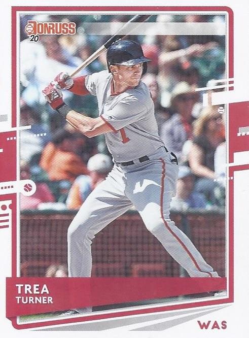 Trea Turner #108 Washington Nationals (Batting, "District of Champions" and old Donruss logo on back) | 2020 Donruss