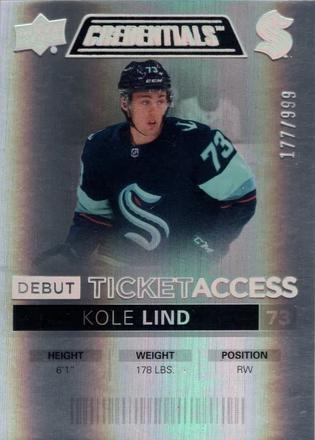 Kole Lind #108 Seattle Kraken | 2021-22 Upper Deck Credentials