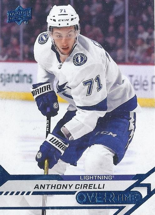 Anthony Cirelli #10 Tampa Bay Lightning | 2020-21 Upper Deck Overtime Blue Foil