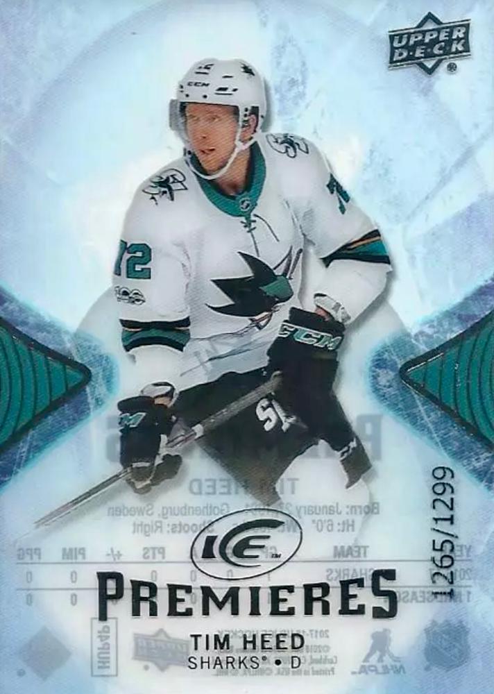 Tim Heed #110 San Jose Sharks | 2017-18 Upper Deck Ice