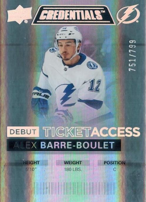 Alex Barre-Boulet #113 Tampa Bay Lightning | 2021-22 Upper Deck Credentials