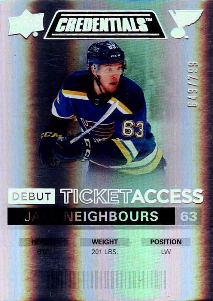 Jake Neighbours #115 St. Louis Blues | 2021-22 Upper Deck Credentials