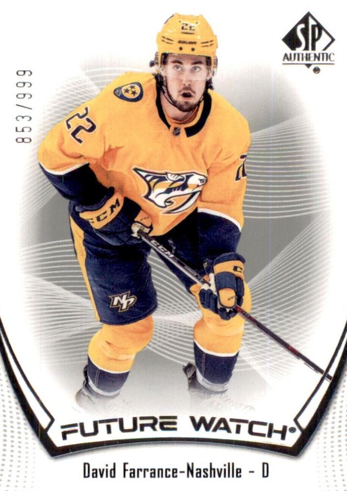 David Farrance #117 Nashville Predators | 2021-22 SP Authentic