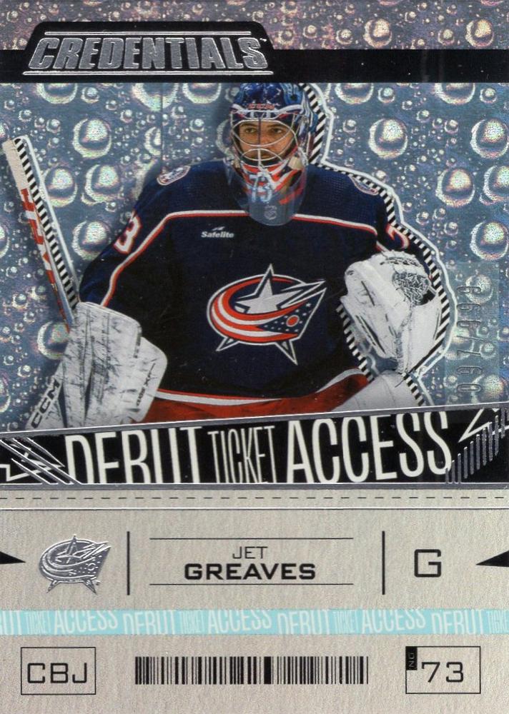 Jet Greaves #117 Columbus Blue Jackets | 2023-24 Upper Deck Credentials