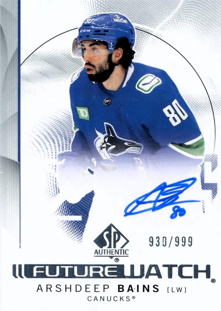 Arshdeep Bains #117 Vancouver Canucks | 2024-25 SP Authentic