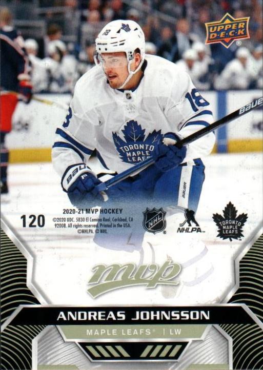 Andreas Johnsson #120 Toronto Maple Leafs | 2020-21 Upper Deck MVP Puzzle Backs