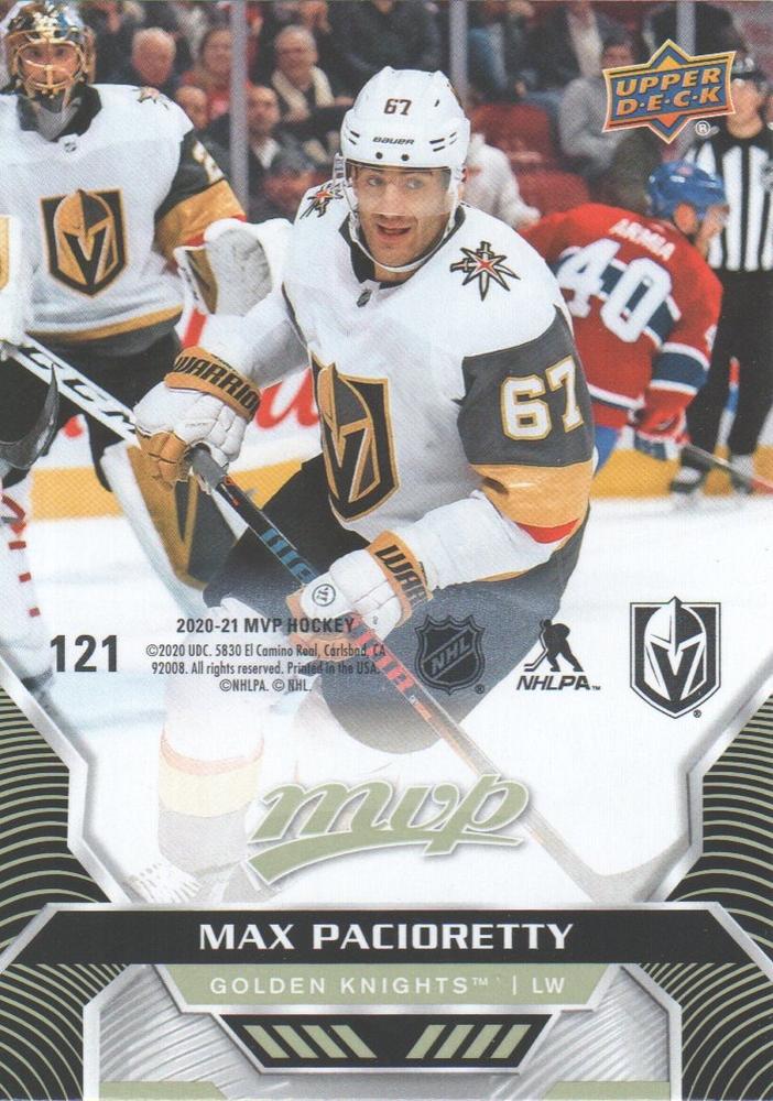 Max Pacioretty #121 Vegas Golden Knights | 2020-21 Upper Deck MVP Puzzle Backs