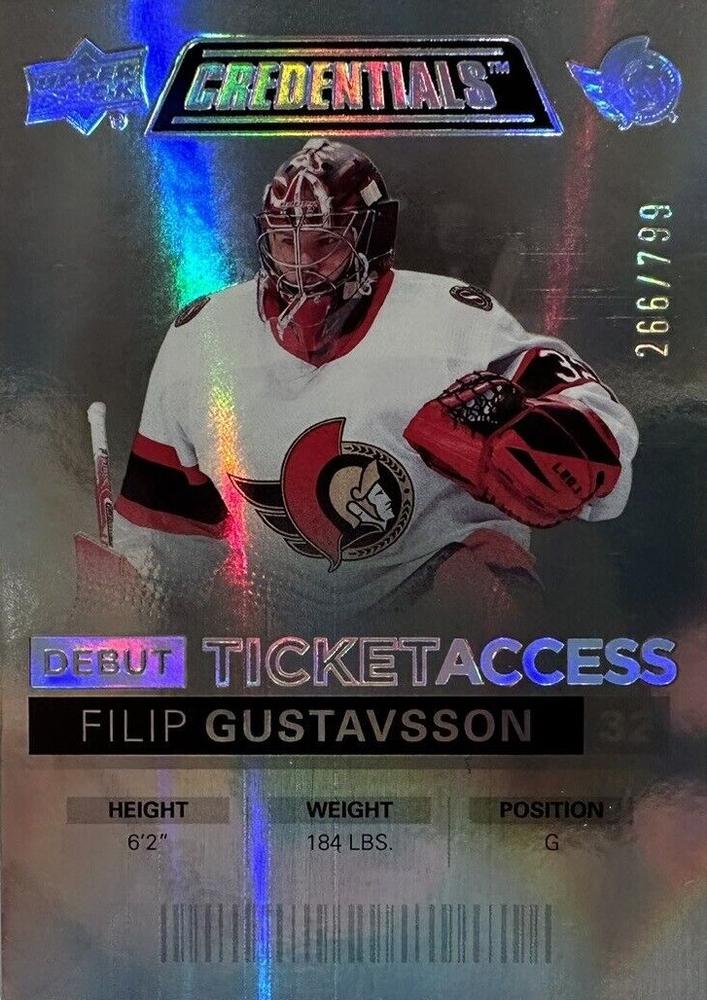 Filip Gustavsson #121 Ottawa Senators | 2021-22 Upper Deck Credentials