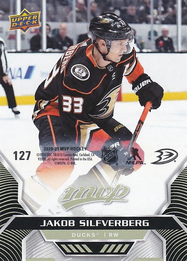 Jakob Silfverberg #127 Anaheim Ducks | 2020-21 Upper Deck MVP Puzzle Backs