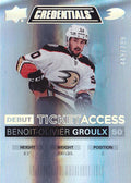Benoit-Olivier Groulx #127 Anaheim Ducks | 2021-22 Upper Deck Credentials