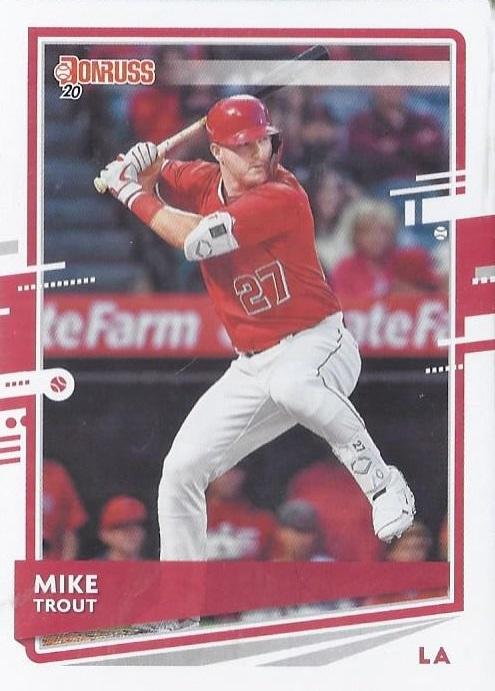 Mike Trout #129 Los Angeles Angels ("City of Angels" and old Donruss logo on back) | 2020 Donruss
