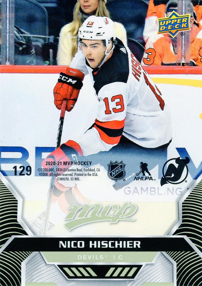 Nico Hischier #129 New Jersey Devils | 2020-21 Upper Deck MVP Puzzle Backs