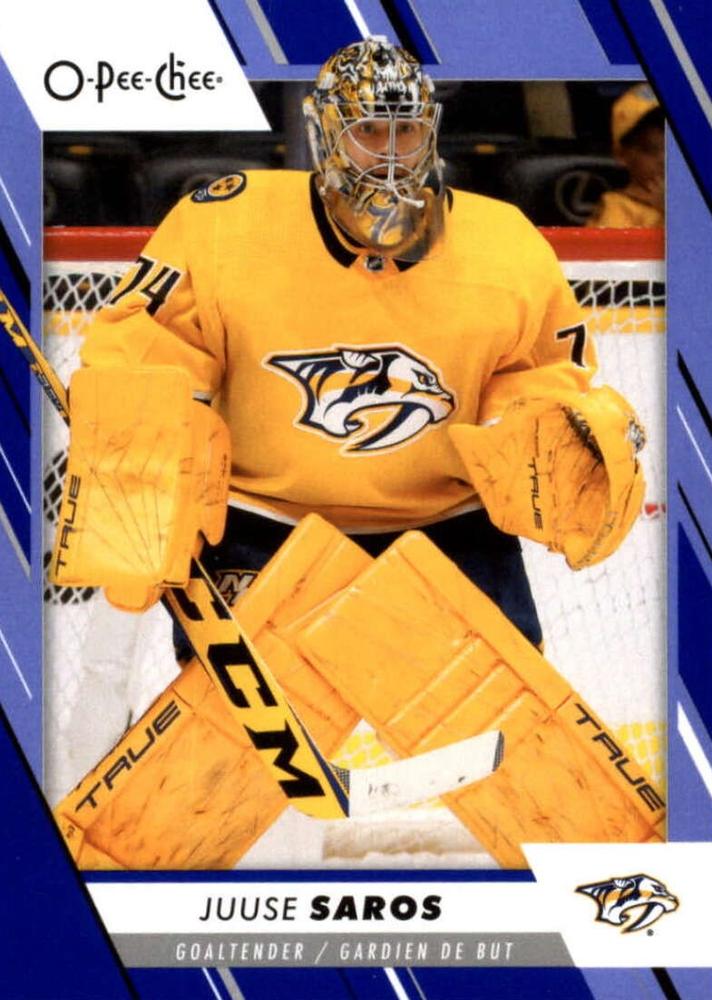 Juuse Saros #129 Nashville Predators | 2023-24 O-Pee-Chee Blue Border