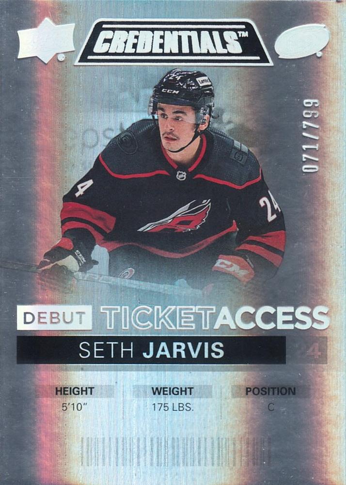 Seth Jarvis #131 Carolina Hurricanes | 2021-22 Upper Deck Credentials