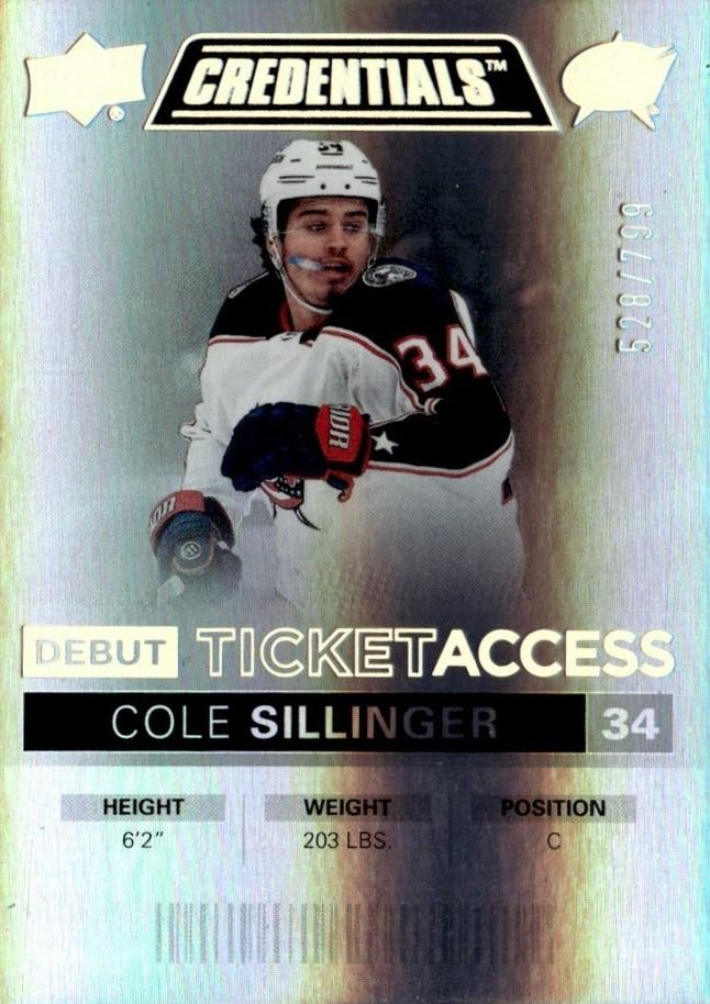 Cole Sillinger #135 Columbus Blue Jackets | 2021-22 Upper Deck Credentials