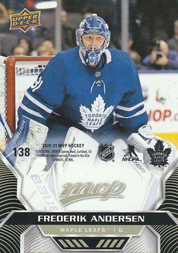 Frederik Andersen #138 Toronto Maple Leafs | 2020-21 Upper Deck MVP Puzzle Backs