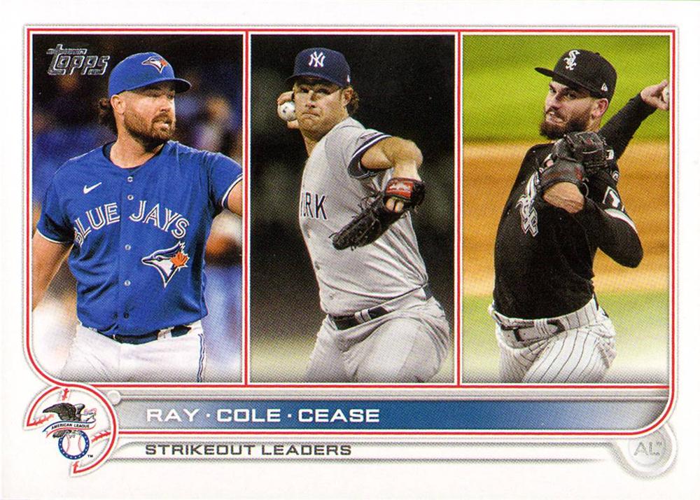 AL Strikeouts Leaders (Robbie Ray / Gerrit Cole / Dylan Cease) #138 Multi-Team | 2022 Topps