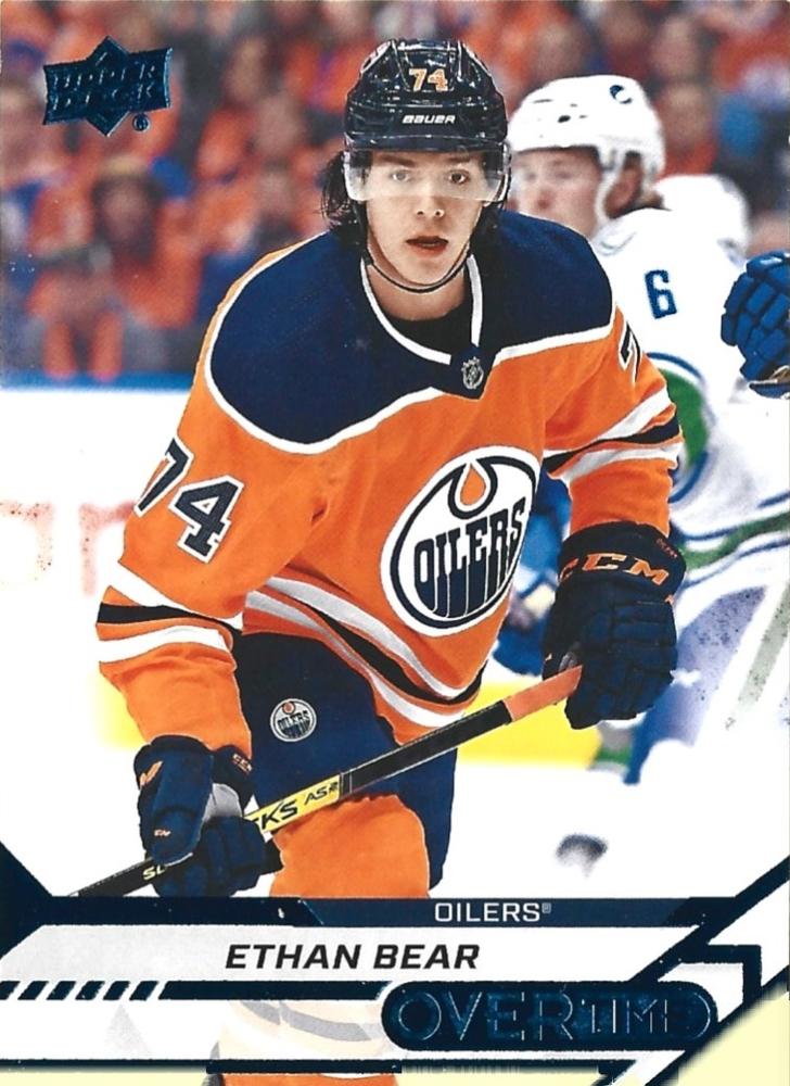 Ethan Bear #13 Edmonton Oilers | 2020-21 Upper Deck Overtime Blue Foil