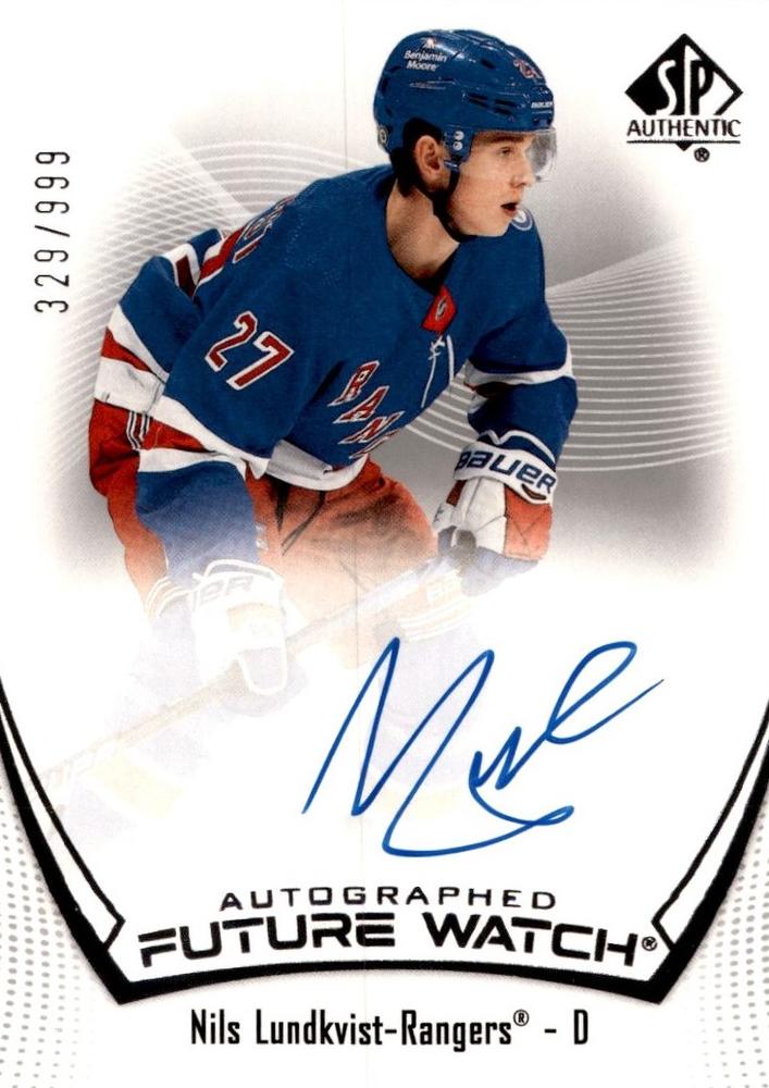 Nils Lundkvist #141 New York Rangers | 2021-22 SP Authentic