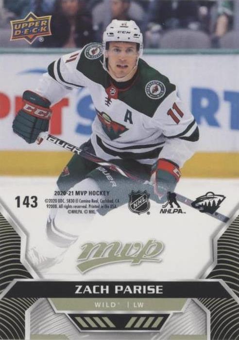 Zach Parise #143 Minnesota Wild | 2020-21 Upper Deck MVP Puzzle Backs