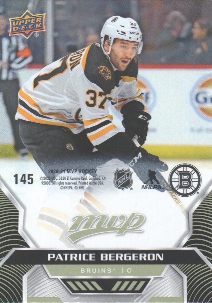 Patrice Bergeron #145 Boston Bruins | 2020-21 Upper Deck MVP Puzzle Backs