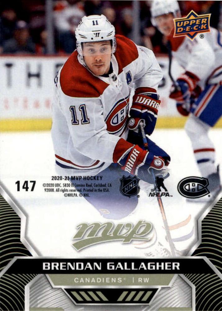 Brendan Gallagher #147 Montreal Canadiens | 2020-21 Upper Deck MVP Puzzle Backs
