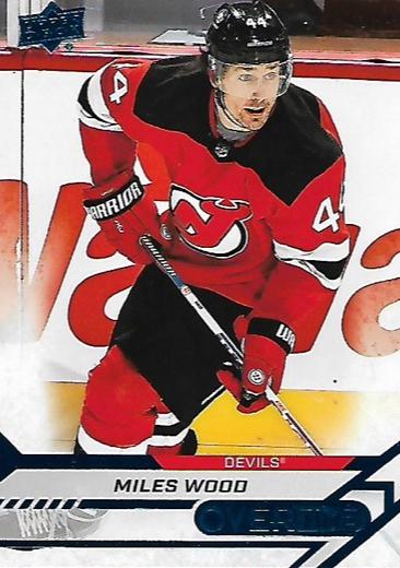 Miles Wood #147 New Jersey Devils | 2020-21 Upper Deck Overtime Blue Foil