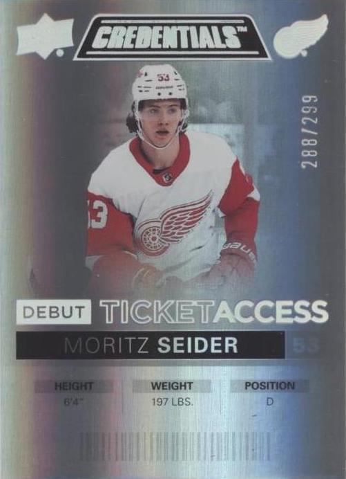 Moritz Seider #148 Detroit Red Wings | 2021-22 Upper Deck Credentials