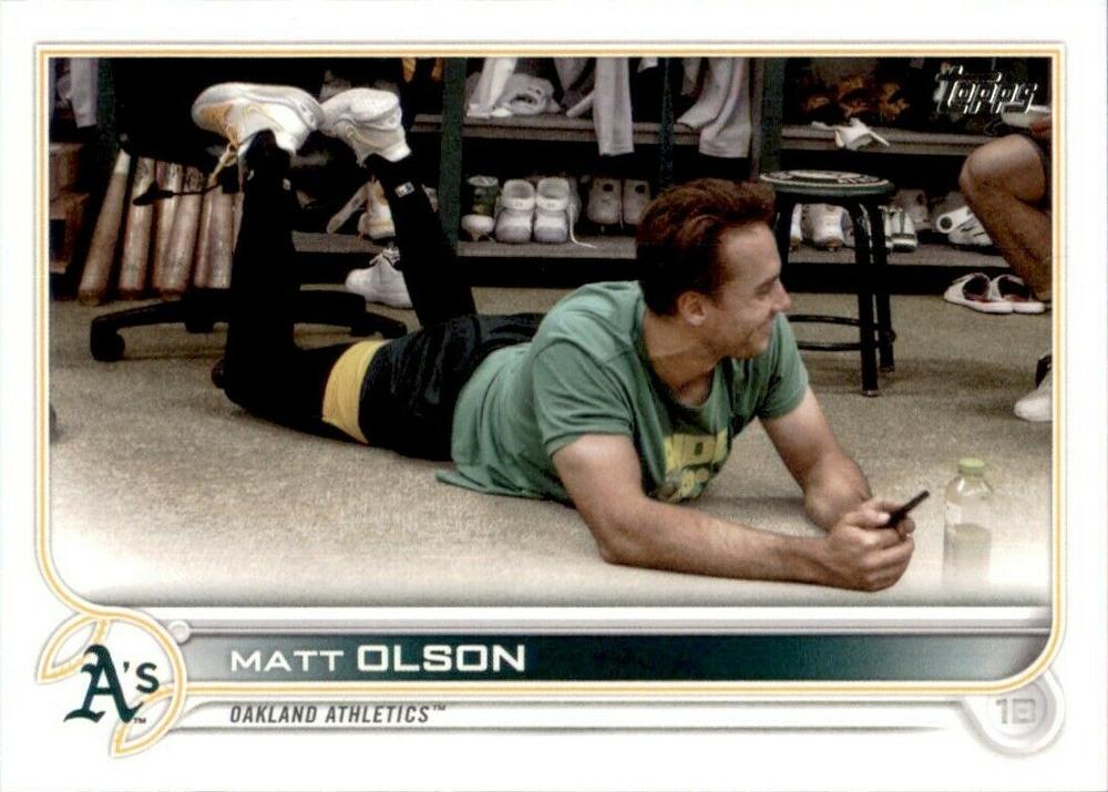 Matt Olson #149 Oakland Athletics (Lying on clubhouse floor) | 2022 Topps