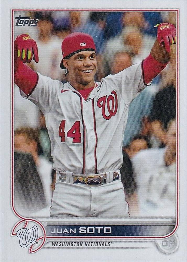 Juan Soto #150 Washington Nationals (Red backwards cap) | 2022 Topps