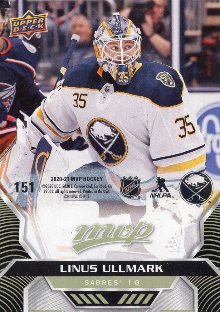 Linus Ullmark #151 Buffalo Sabres | 2020-21 Upper Deck MVP Puzzle Backs