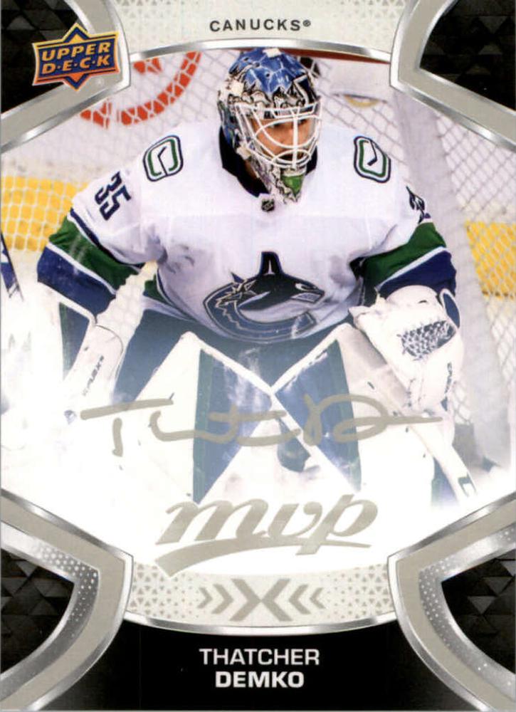 Thatcher Demko #157 Vancouver Canucks | 2021-22 Upper Deck MVP Silver Script