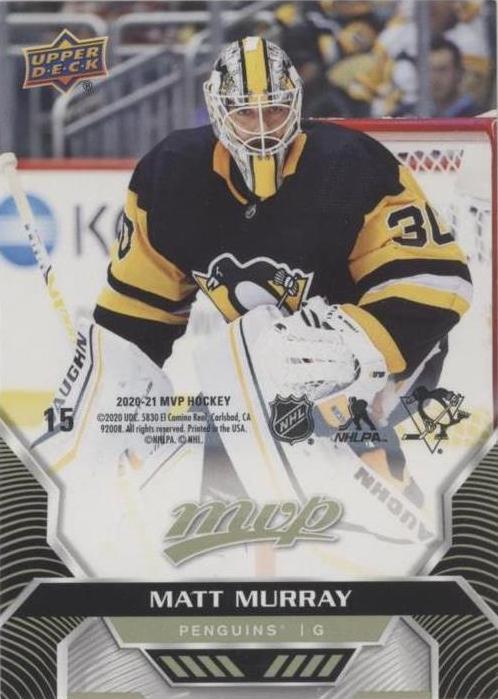 Matt Murray #15 Pittsburgh Penguins | 2020-21 Upper Deck MVP Puzzle Backs
