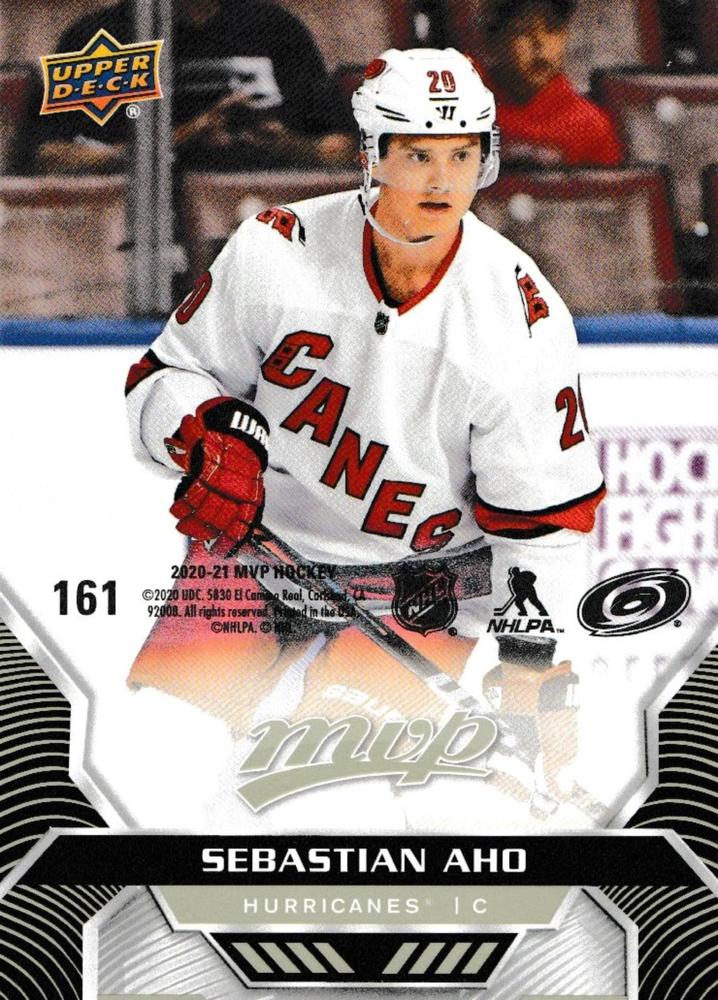 Sebastian Aho #161 Carolina Hurricanes | 2020-21 Upper Deck MVP Puzzle Backs