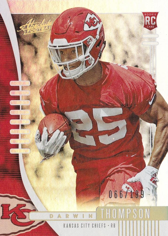 Darwin Thompson #165 Kansas City Chiefs | 2019 Panini Absolute |  | NFL Football
