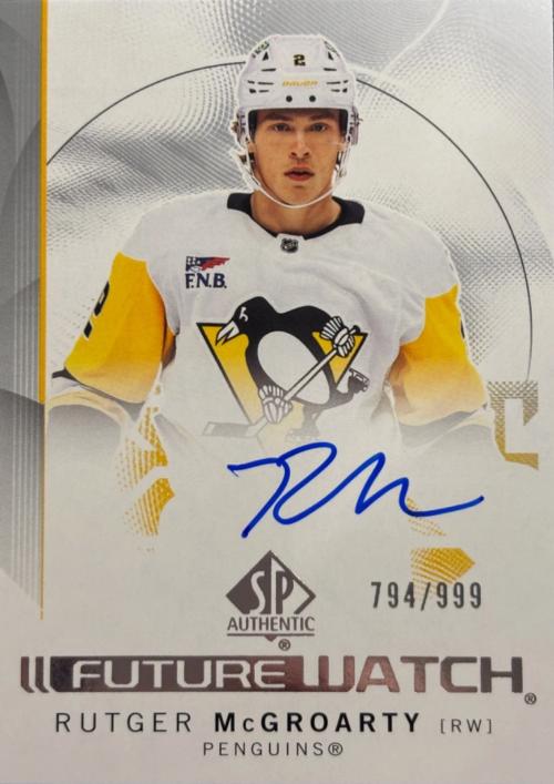 Rutger McGroarty #165 Pittsburgh Penguins | 2024-25 SP Authentic