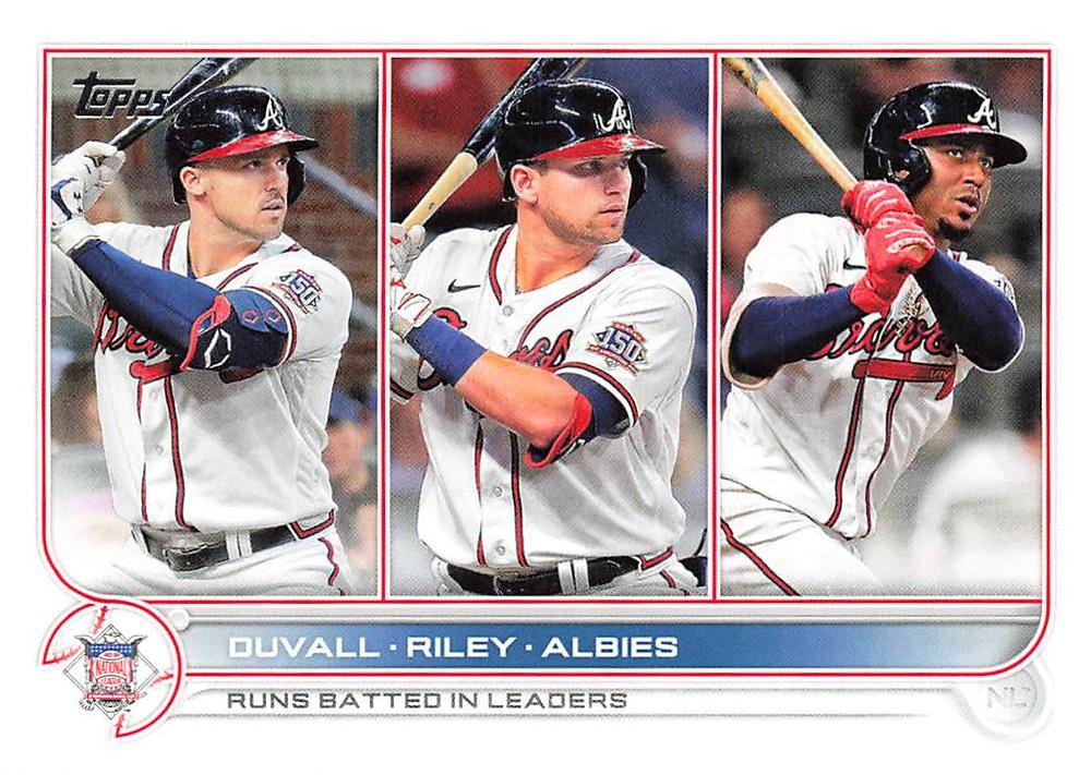 NL RBI Leaders (Adam Duvall / Austin Riley / Ozzie Albies) #181 Atlanta Braves | 2022 Topps