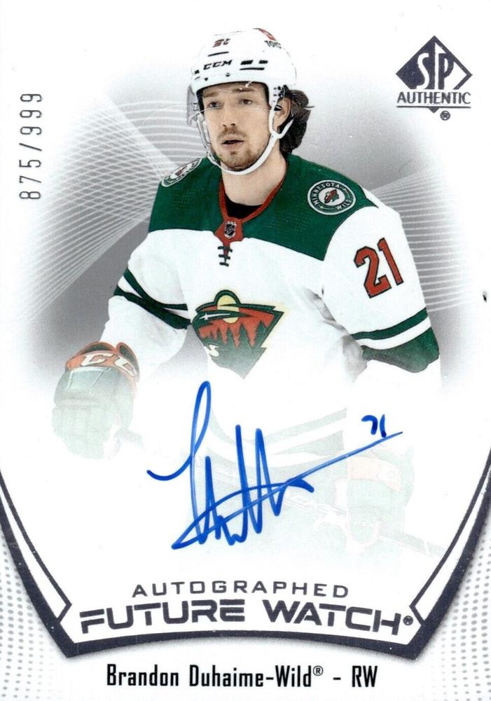 Brandon Duhaime #181 Minnesota Wild | 2021-22 SP Authentic