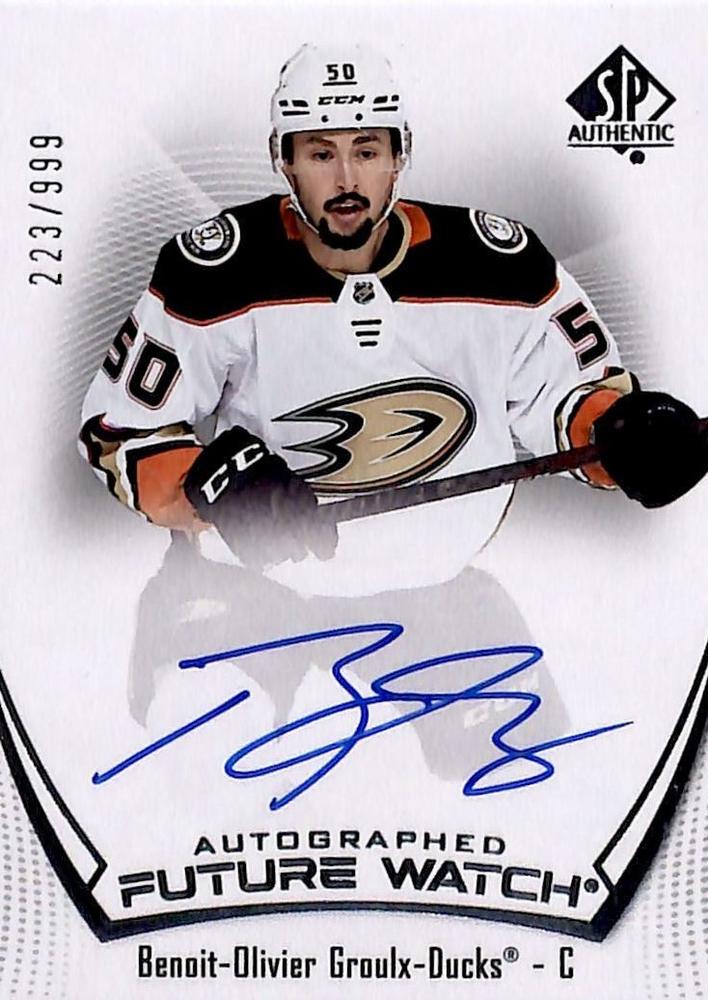 Benoit-Olivier Groulx #184 Anaheim Ducks | 2021-22 SP Authentic