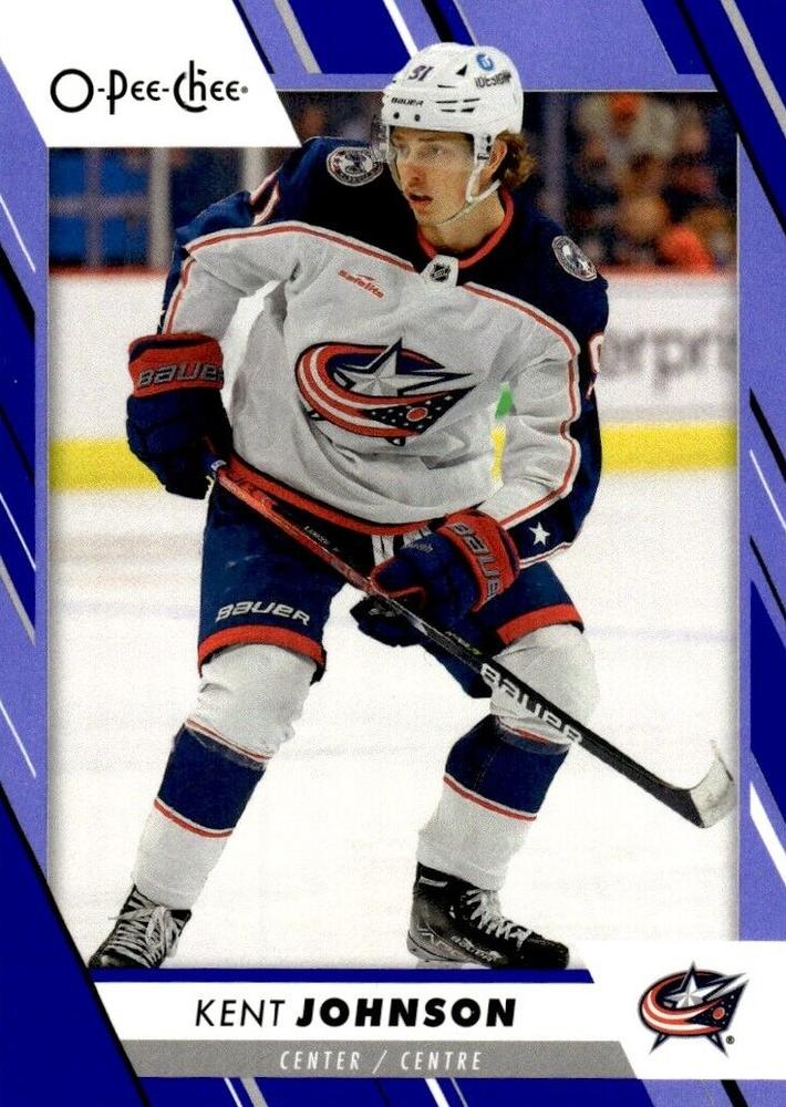 Kent Johnson #184 Columbus Blue Jackets | 2023-24 O-Pee-Chee Blue Border