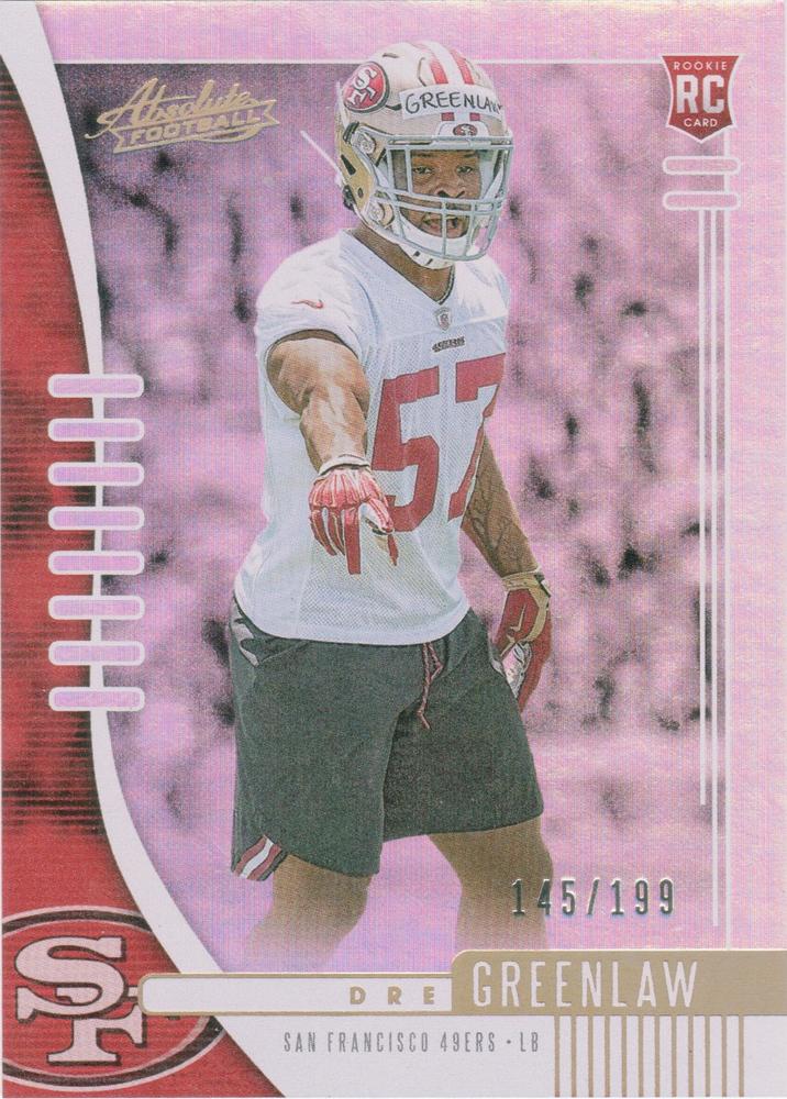 Dre Greenlaw #186 San Francisco 49ers | 2019 Panini Absolute |  | NFL Football