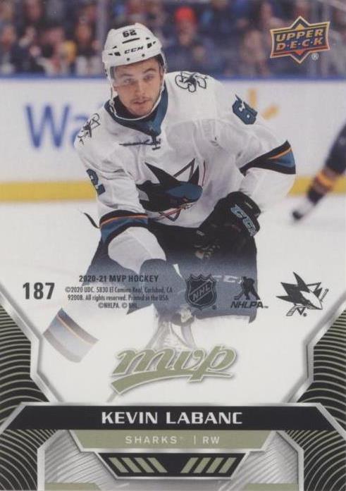 Kevin Labanc #187 San Jose Sharks | 2020-21 Upper Deck MVP Puzzle Backs