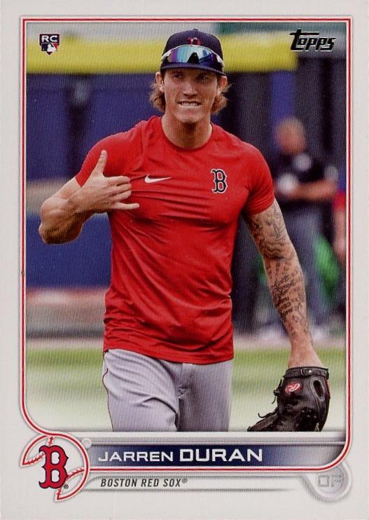 Jarren Duran #187 Boston Red Sox (Red t-shirt) | 2022 Topps
