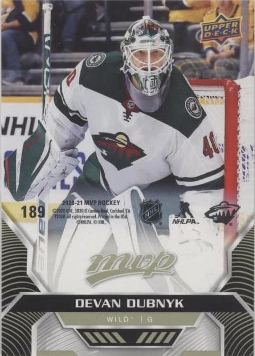 Devan Dubnyk #189 Minnesota Wild | 2020-21 Upper Deck MVP Puzzle Backs