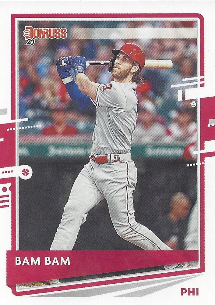 Bryce Harper #193 Philadelphia Phillies ("Bam Bam" on front, old Donruss logo on back) | 2020 Donruss