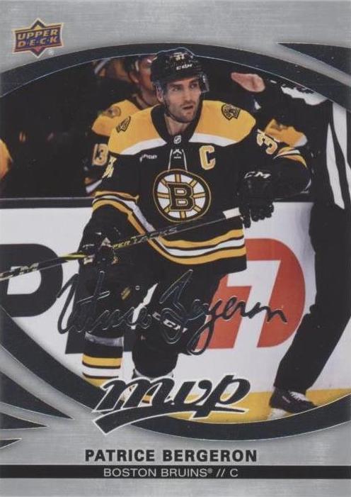 Patrice Bergeron #195 Boston Bruins | 2023-24 Upper Deck MVP Silver Script